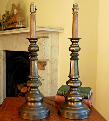 Large pair lamps table - large, bedside