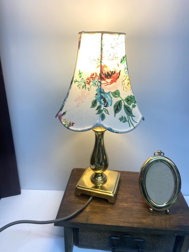 Vintage small gold brass lamp - vintage,