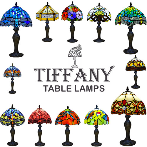 Tiffany style table lamp - table,