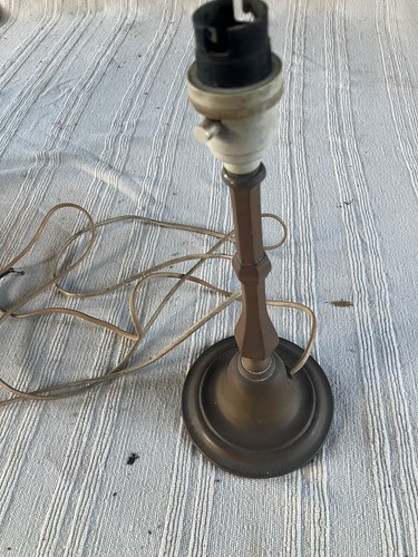 Edwardian brass bedside lamp - brass,