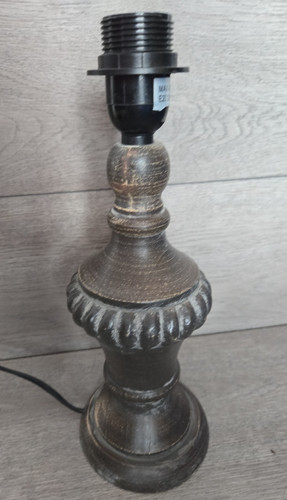 Wooden table lamp - wooden, brown