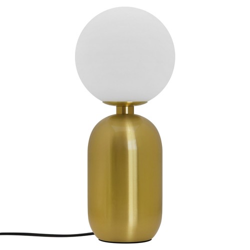 Antique brass table - table, lamp