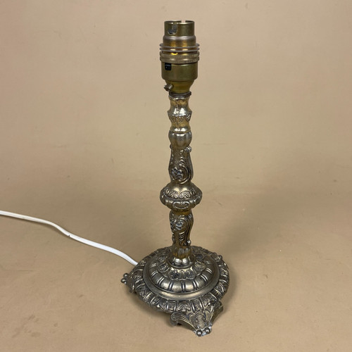 Ornate brass lamp metal - lamp,