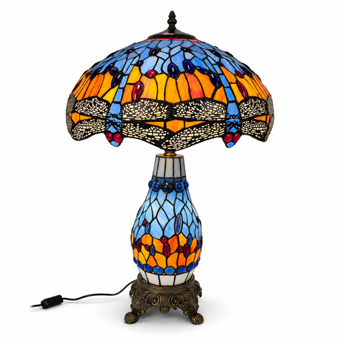 Blue orange tiffany dragonfly - orange,
