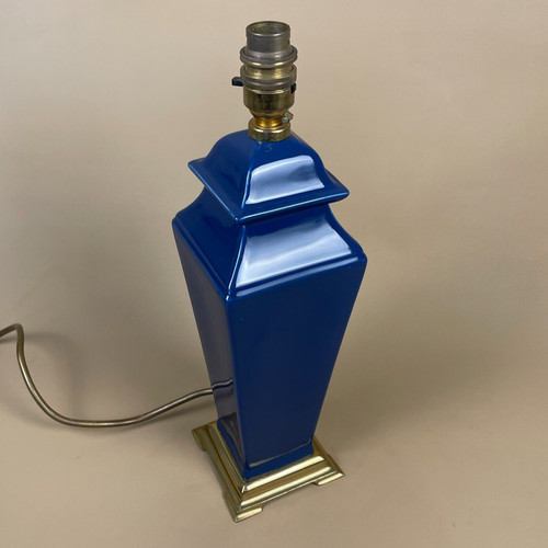 Vintage ceramic blue - blue, lamp