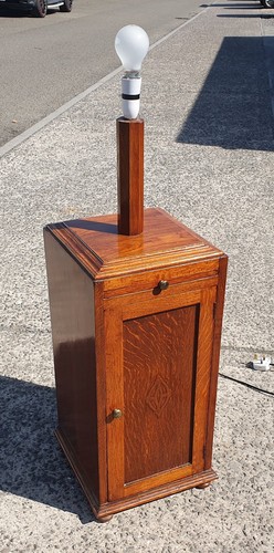 Art deco oak bedside - oak, cabinet