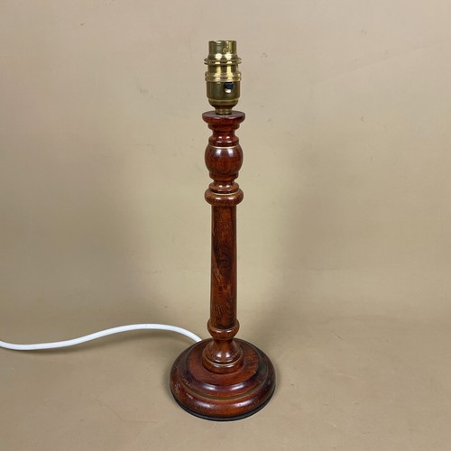 Wood lamp round wooden base - wood,