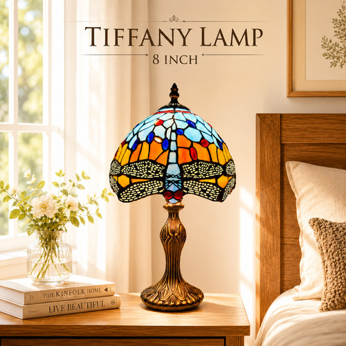Tiffany dragonfly style - style, 8"