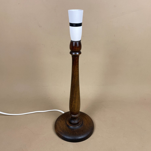 Wood lamp round wooden base - wood,