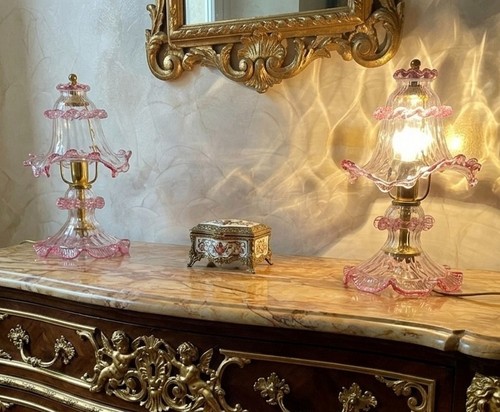 Pair murano glass - of,