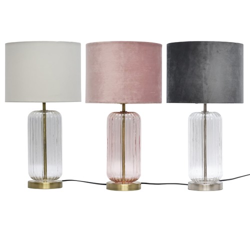 Modern ribbed glass 49cm - ribbed,