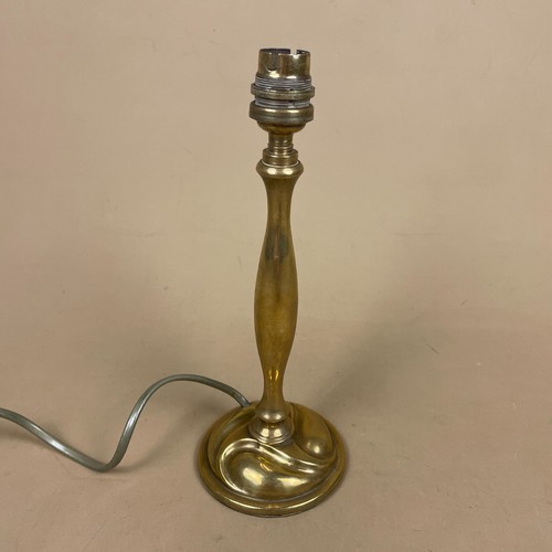 Art nouveau brass lamp metal - art,
