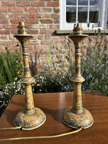 Pair fine kashmiri bedside - pair,