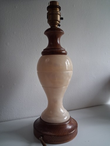 Antique marble wood lamp - antique, &