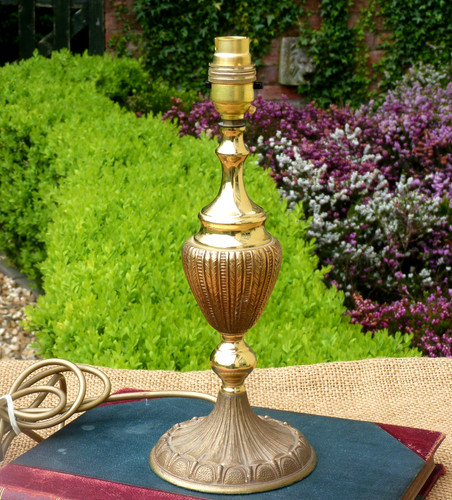 Brass table lamp desk bedside - table,