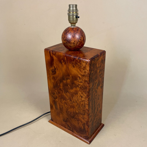 Burlwood wooden lamp - burlwood,