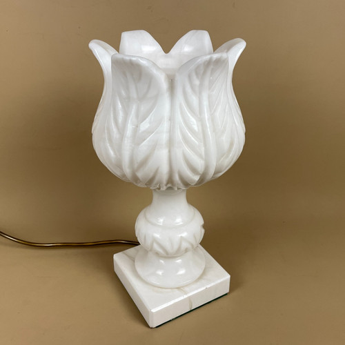 Alabaster flower marble lamp - alabaster,